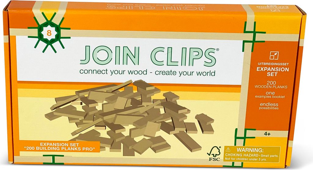 JOIN CLIPS Erweiterungsset 200 Holzbauplatten Pro Produktbild 