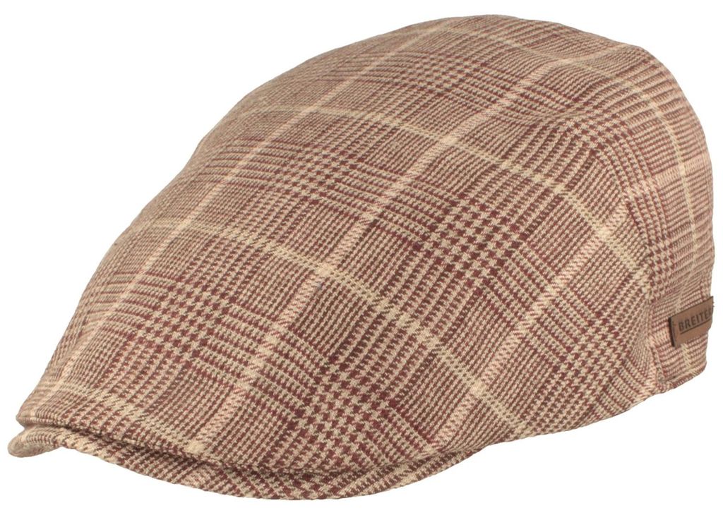 Leichte Sommer-Flatcap aus reinem Leinen von Hut-Breiter, rot, Gr. 55/S