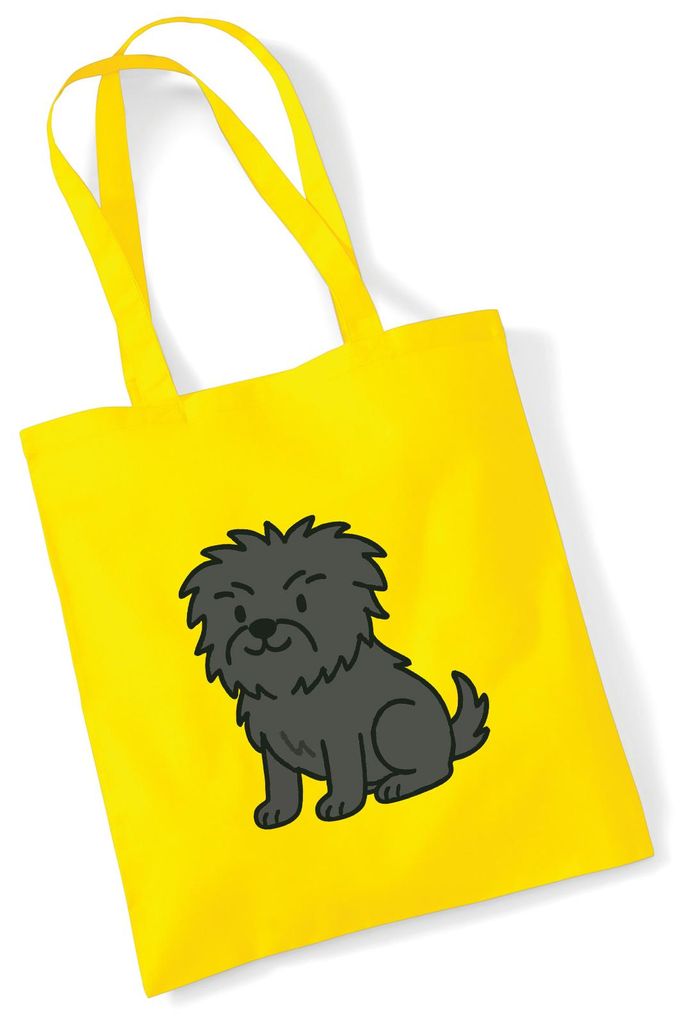 Huuraa Jutebeutel Affenpinscher Comic Affi 10 Liter Yellow Baumwolle Tasche Geschenkidee