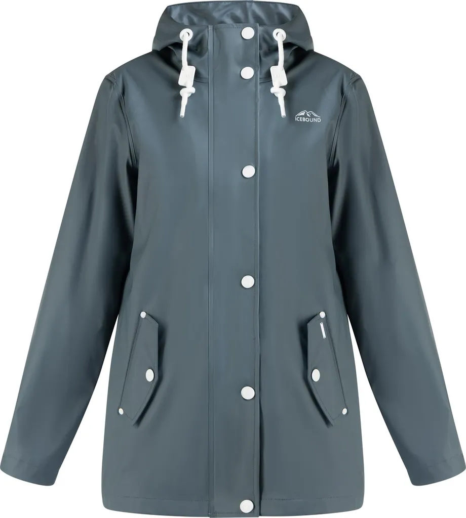 Giacca Antipioggia ICEBOUND Donna Blu-Grigio XL | Impermeabile Urban