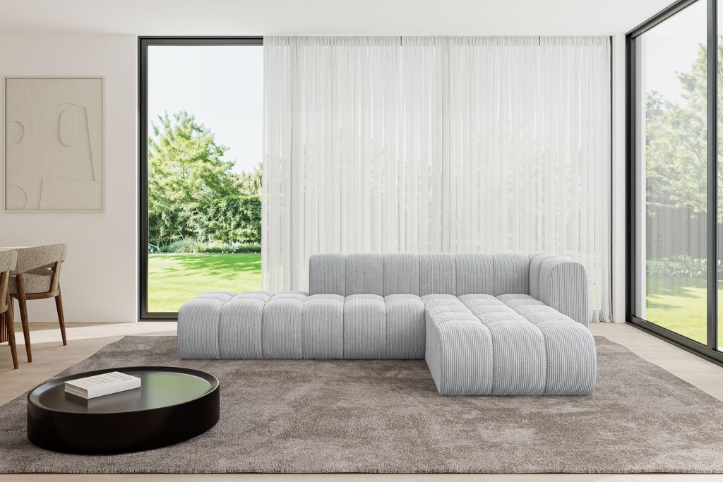 ALTDECOR Modulares Sofa Ecksofa in L-Form - Zuvon-L1 - 296x177x70 cm Grau - Corner modular Sofa Eckcouch Couch Wohnlandschaft Cauchsofa Bodensofa P...