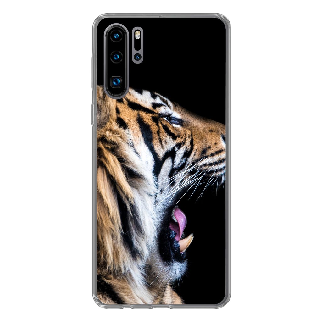 MuchoWow Handyhülle Schutzhülle Hülle für Huawei P30 Pro Tiger - Tiere - Porträt Silikon Softcase Handy Hülle - Schutzdeckel
