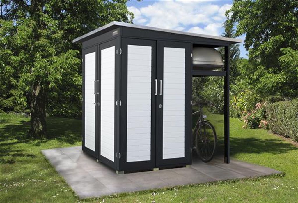 Gartenschrank weka Garten Q 200x200x217 cm anthrazit-weiß Produktbild 
