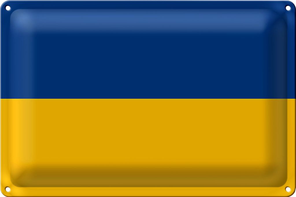 Blechschild Flagge Ukraine 30x20cm Flag of Ukraine