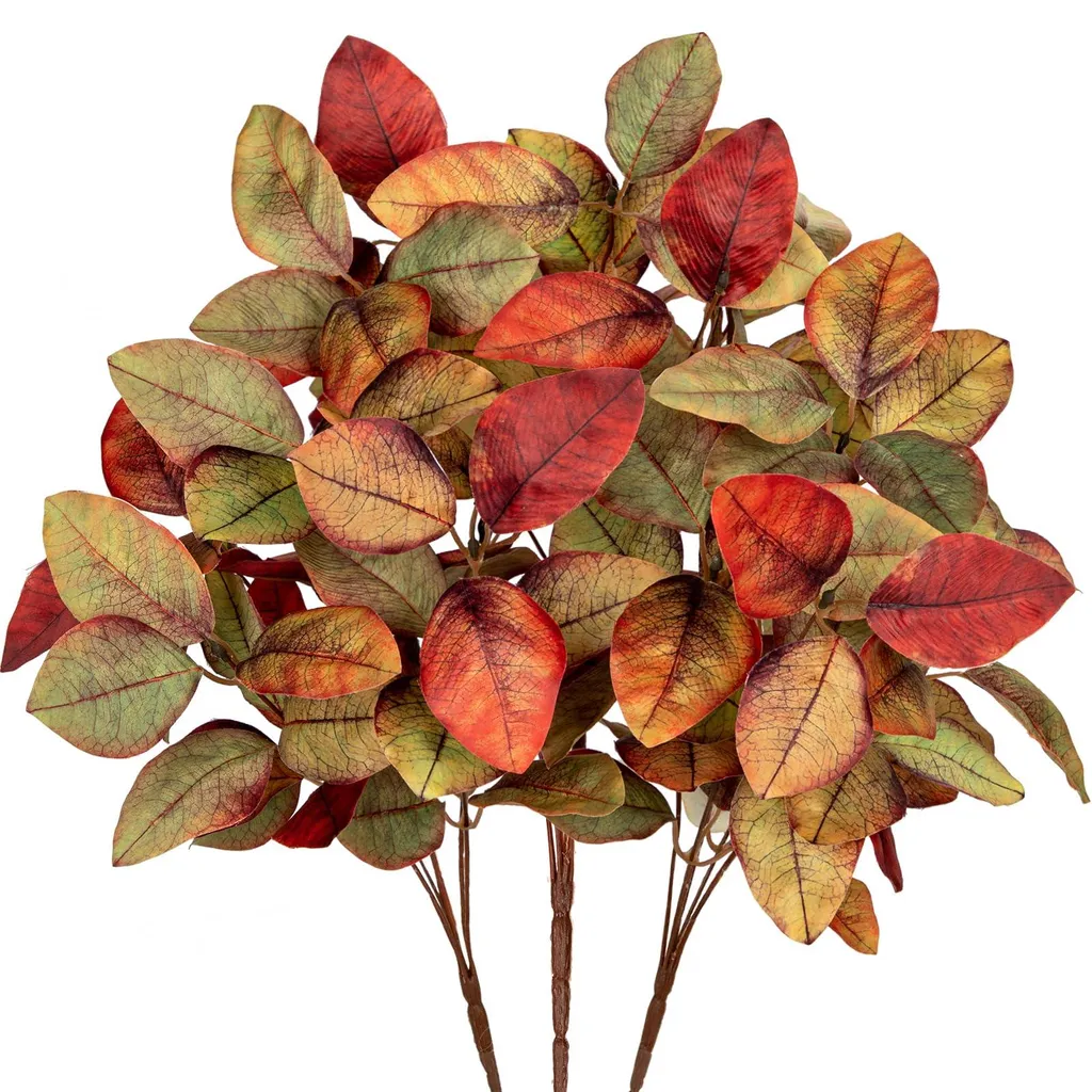 Feuillage Artificiel d'Automne pour Vases - Set de 3 Magnolias 40cm