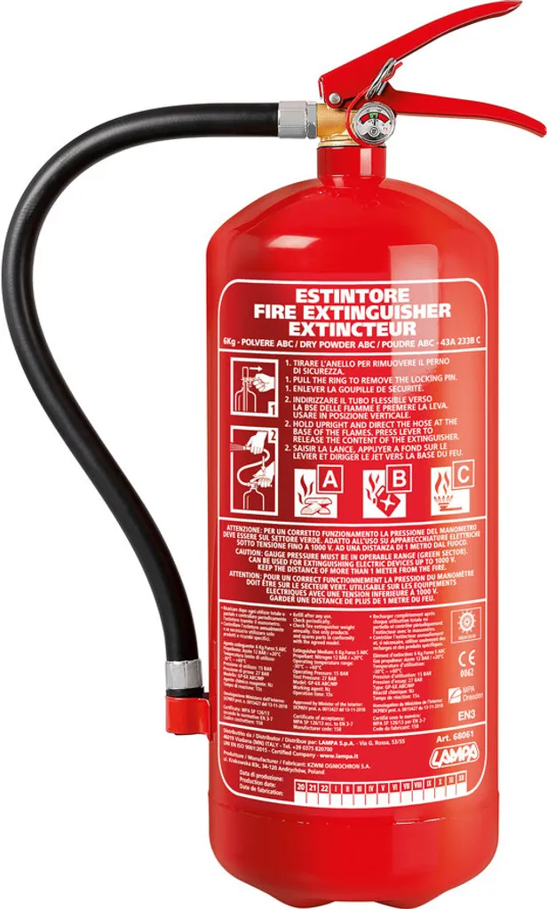 Extincteur 6 Kg Fire-Off : Protégez vos biens contre tout départ de feu