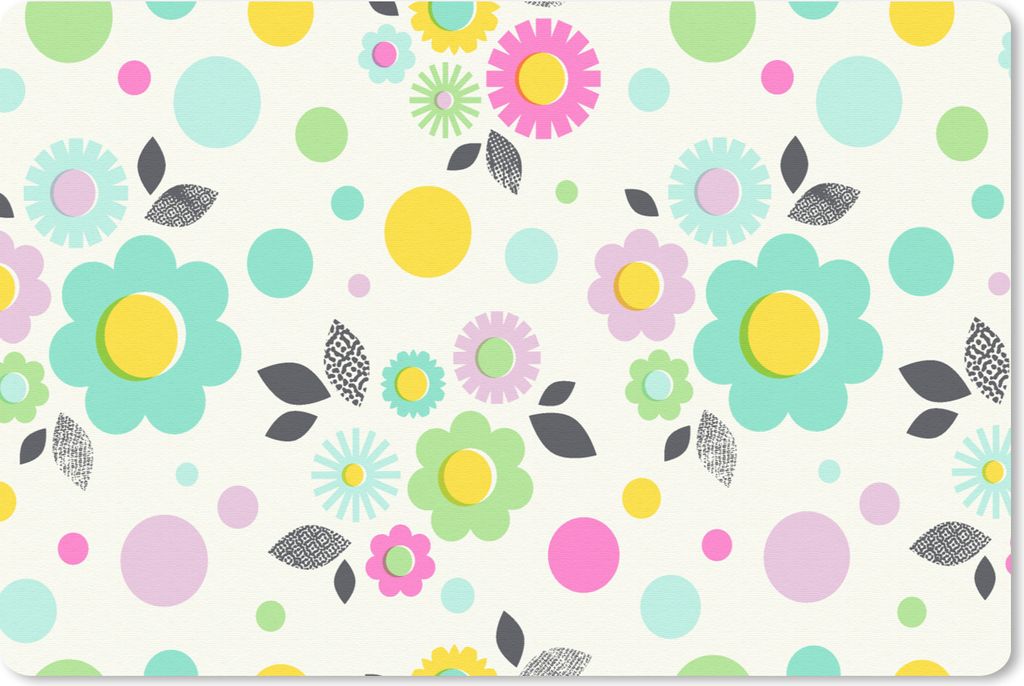 MuchoWow Mauspad Mousepad Muster - Blumen - Blätter 27x18 cm - Mousepads - Maus Mat - Pad - Mausunterlage - Büroartikel - Desk Matten