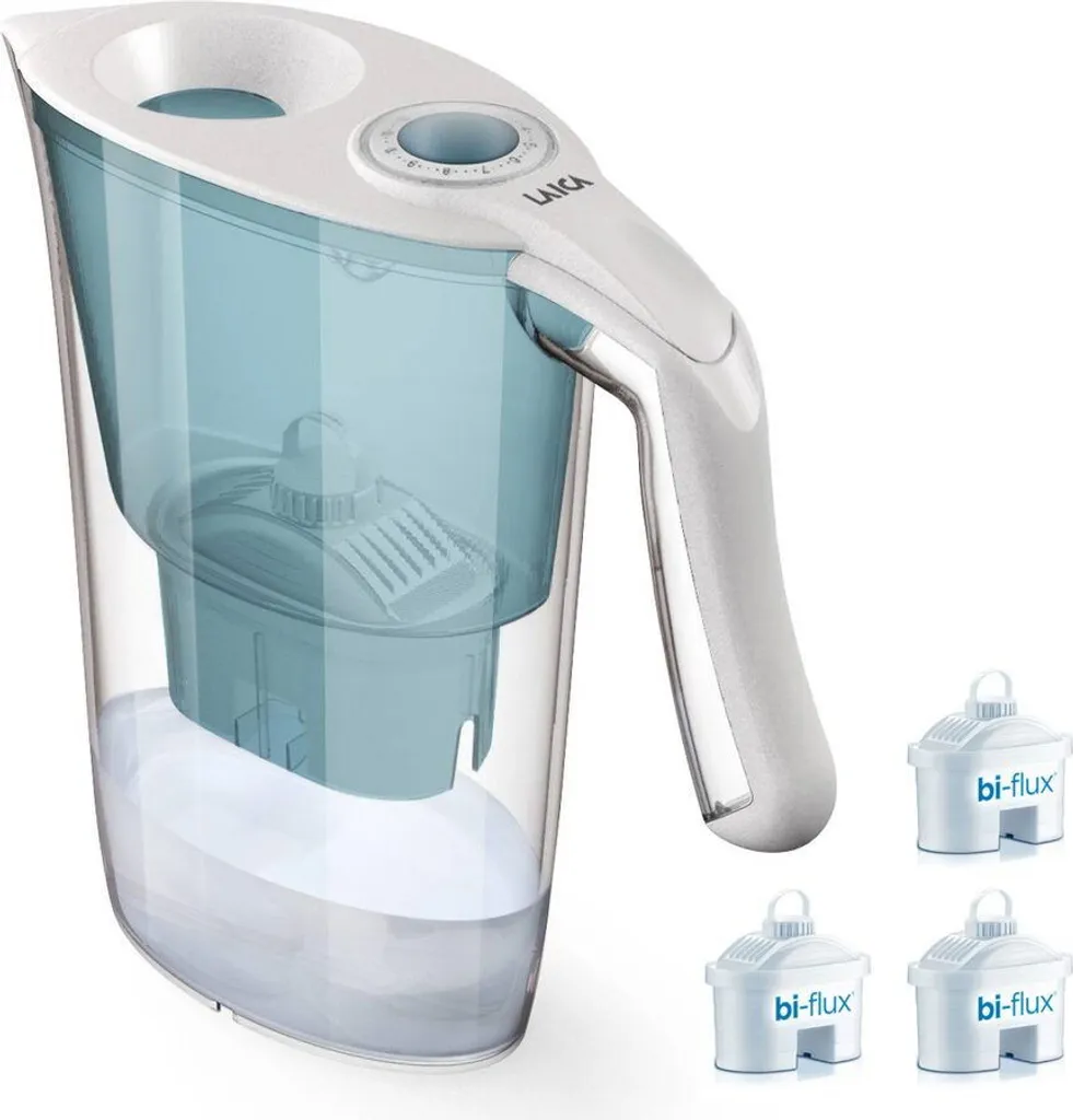 Carafe Filtrante Laica Aida J9065B1 - Pack avec 1 Cartouche Bi-Flux Blanche