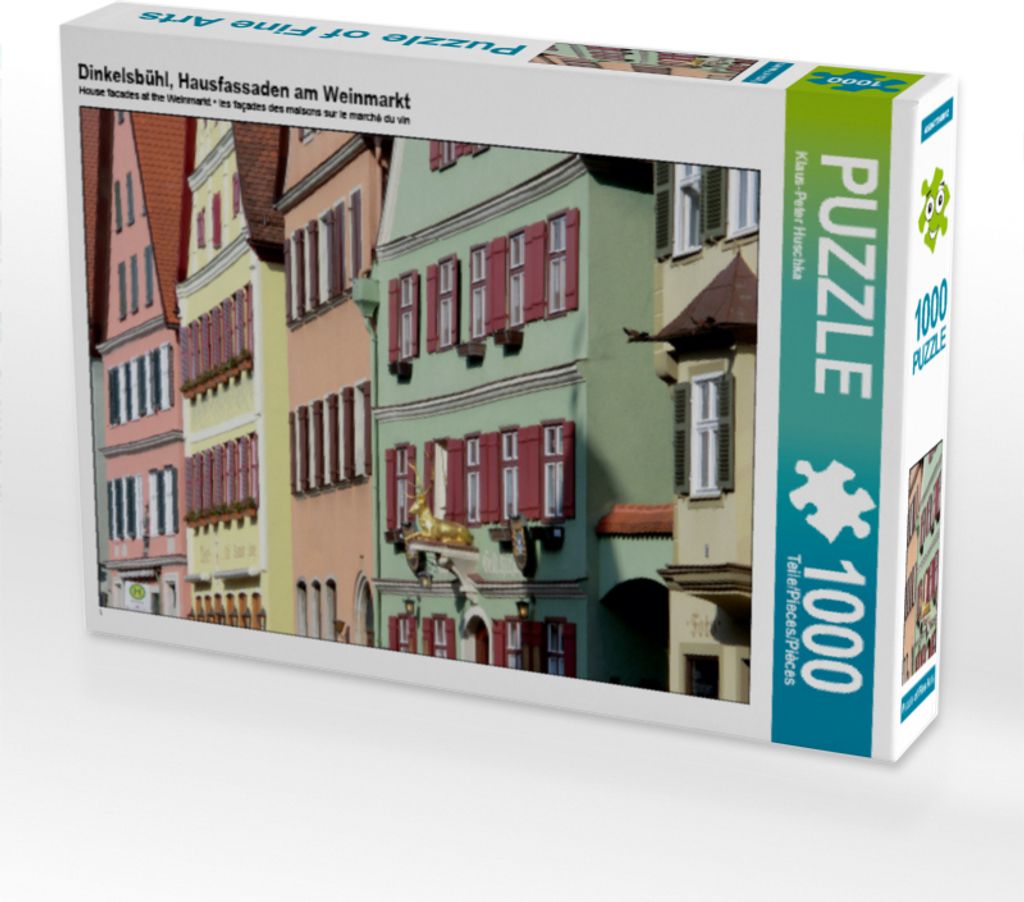CALVENDO Puzzle Dinkelsbühl, Hausfassaden am Weinmarkt | 1000 Teile Lege-Größe 64x48cm Foto-Puzzle für glückliche Stunden