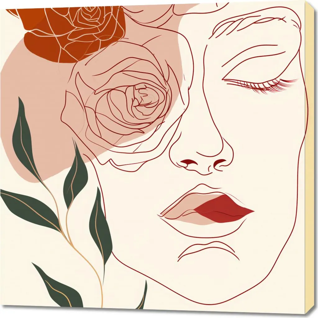 Déco Murale Beige Visage 90x90 cm pour Illuminer une Pièce Sombre