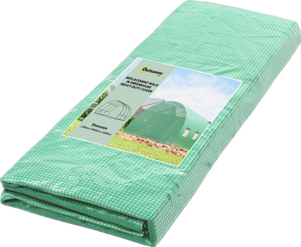 Folia zamienna Outsunny 300 x 300 x 200 cm z drzwiami Zdjęcie produktu 