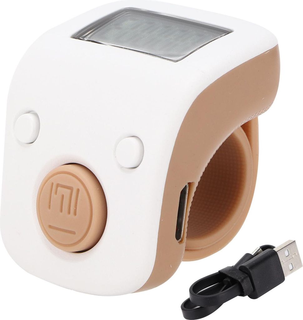 Digitale Perlenzählerhandbuch Ringform Mini -Gesangszählwerkzeug für buddhistische Meditationwishful White