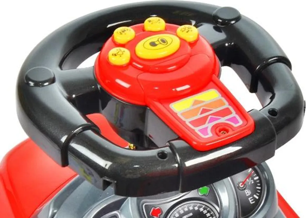 Pousseur Bébé Evolutif 3 en 1 avec Table d'Activités Musicale Rouge