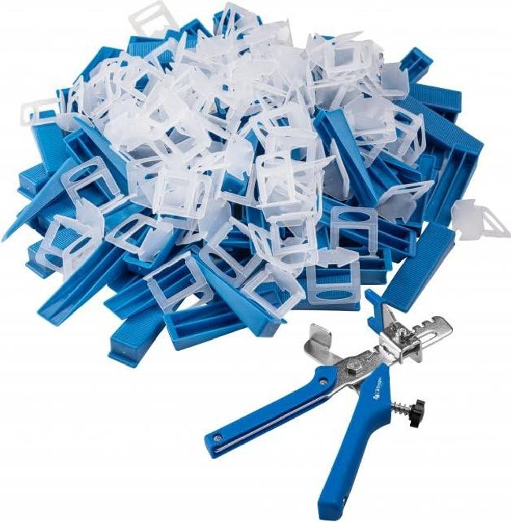 HÖGERT TECHNIK Nivellierklemmen, Keile und Zangen für Fliesen 2,5 mm, 201 Stück -Set für präzise Verlegung bei Bau, Montage und Renovierung
