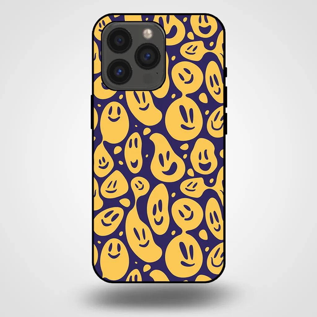 Custodia TPU iPhone 13 Pro Smiley Giallo Viola | Protezione Smartphonica