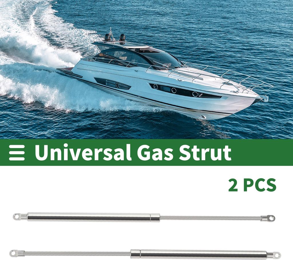 Universelle Edelstahl-Liftunterstützungsstreben Gasfeder 20 Zoll/500 mm 120 lb/535N/54 kg Edelstahl Silberton 2 Stück