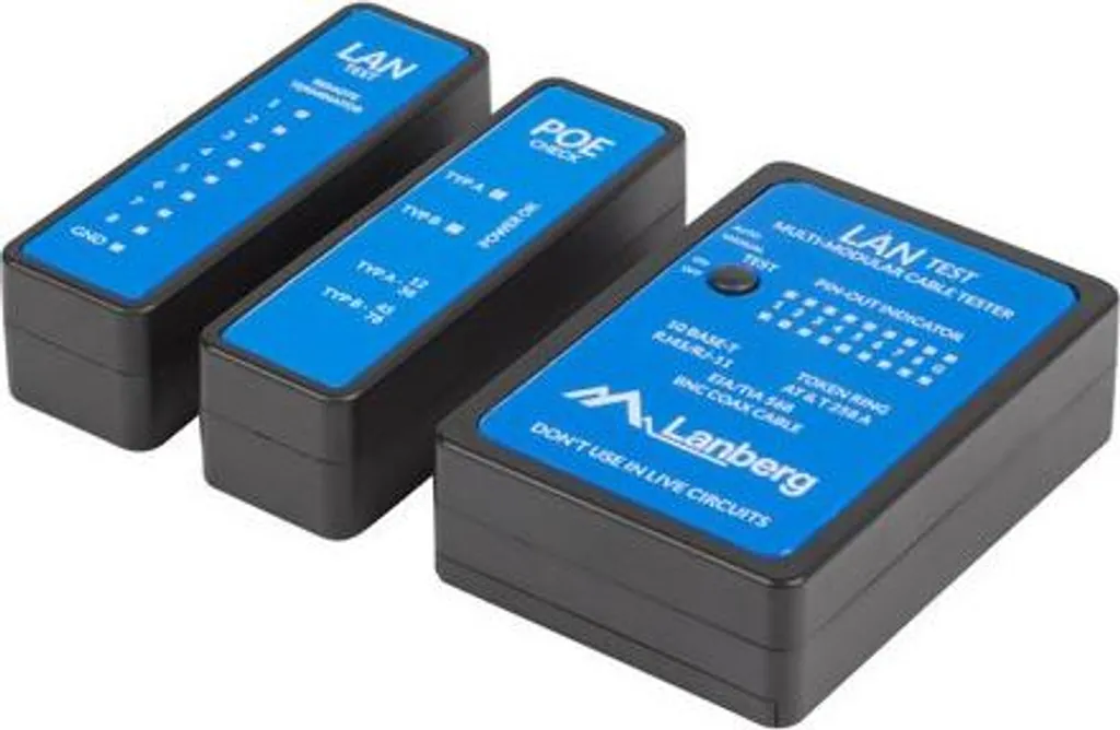 Lanberg NT-0404 Tester PoE e LAN Professionale - Diagnostica Rapida RJ45
