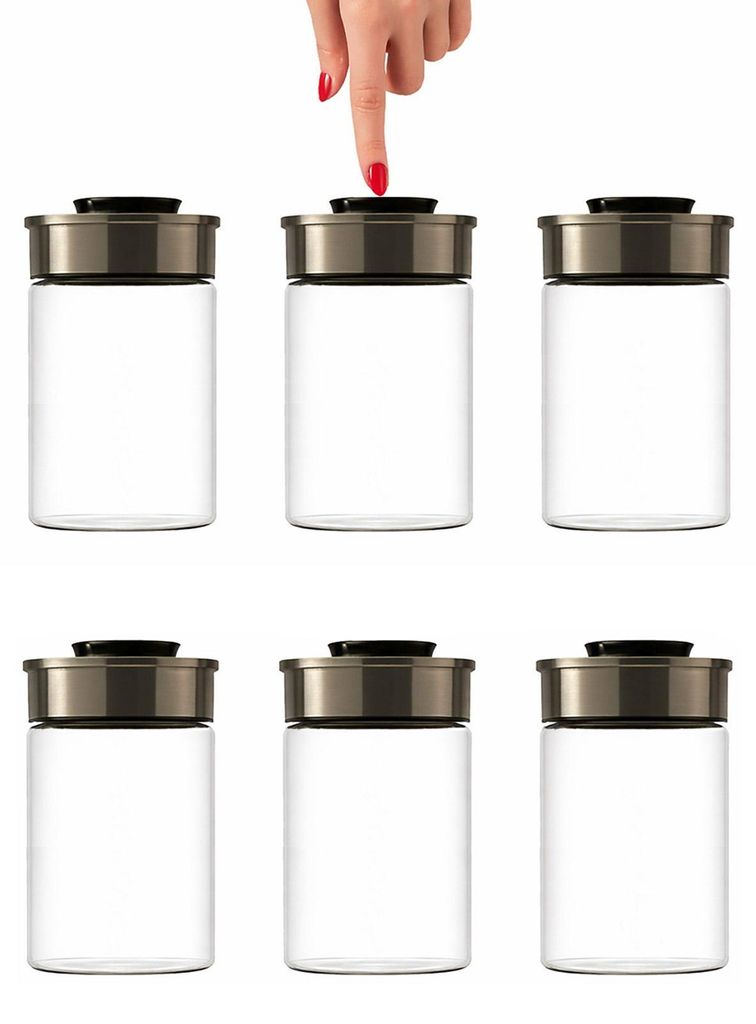 BURI Vorratsglas Vakuumglas 6er Set 1300ml | Vorratsdosen Produktbild 