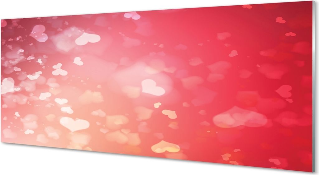 Glasbilder 125x50 Wandkunst Rotes Herz Hintergrund
