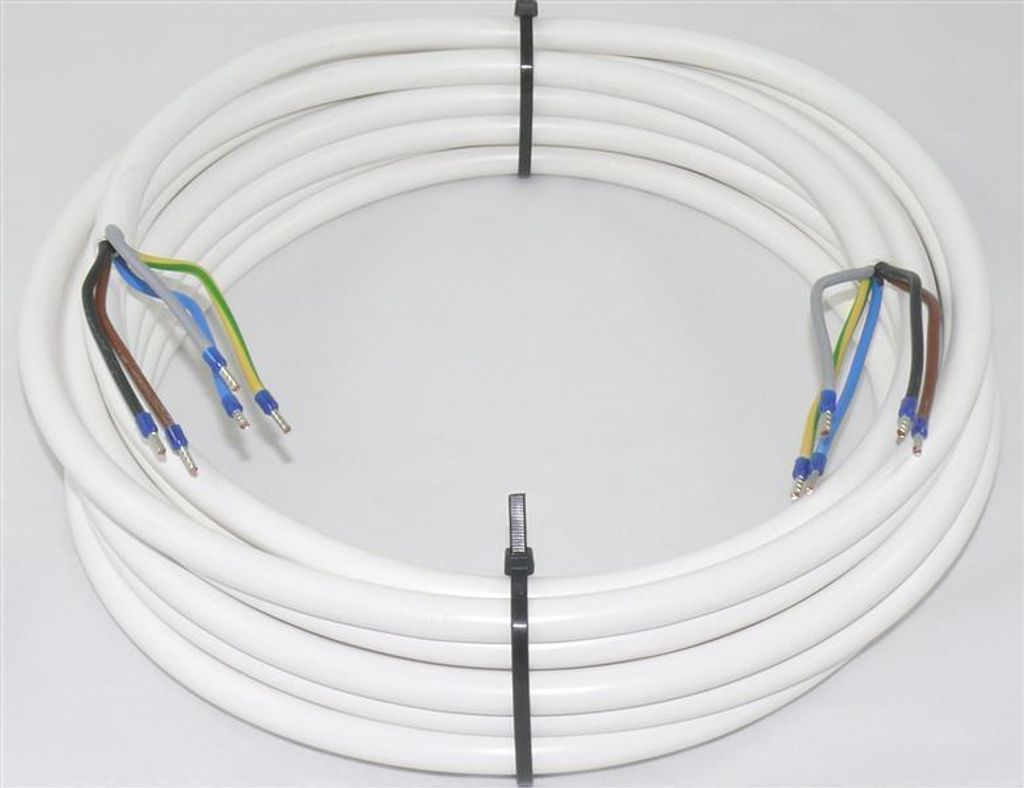Stromkabel Geräteanschlusskabel Verlängerung PVC H05VV-F 3x1,5 20m weiss 