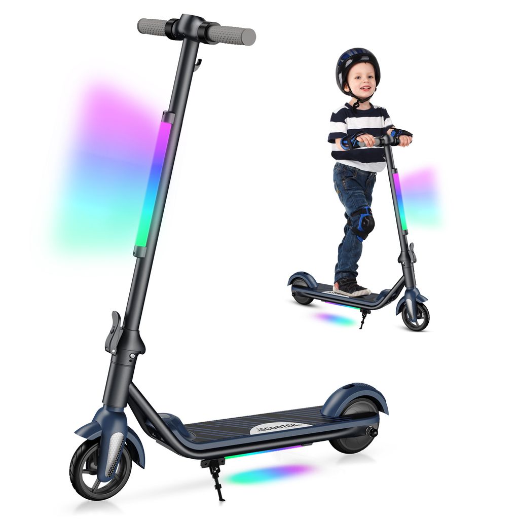 Elektroscooter E-RIDES F602 E-Scooter Für Kinder Ab 6 Jahren- Klappbar- LCD-Anzeige- Reichweite 8km- Max. 12km/h- Batterie 2,6AH- E-Roller Grau