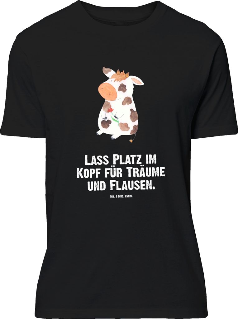 Mr. & Mrs. Panda Größe M T-Shirt Kuh - Schwarz - Geschenk, Träume, Hof, Bauernhof, Tshirt, Kühe, mit Spruch, Shirt, Herren