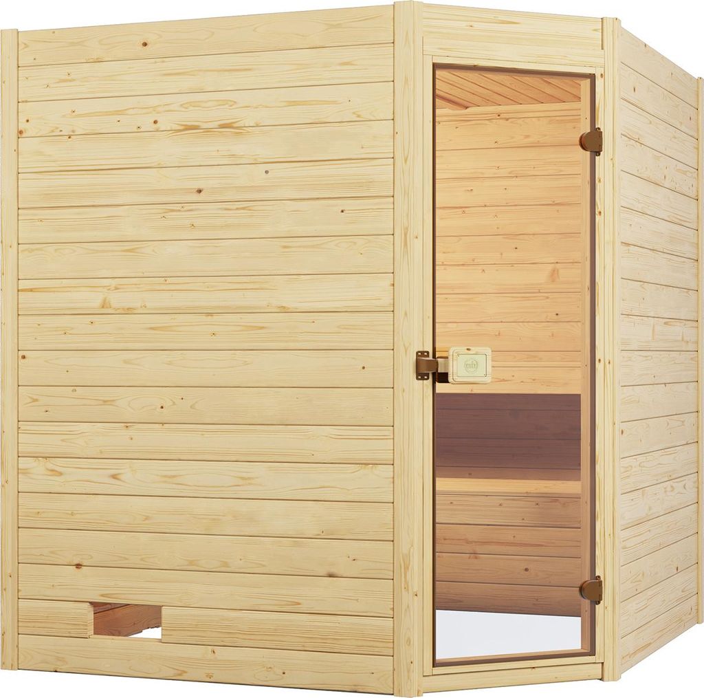 weka Massivholzsauna 38 mm VALIDA Eck 1 .8 GT x B x T x H x 189 x 172 x 204