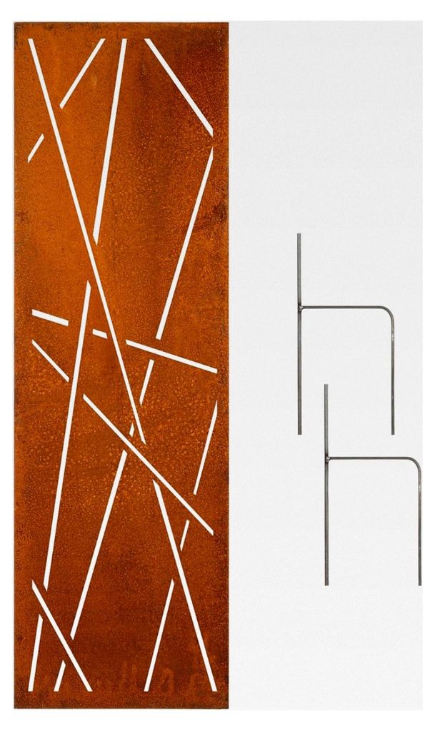 Sichtschutzwand aus Edelrost Metall 160x50 cm mit Produktbild 