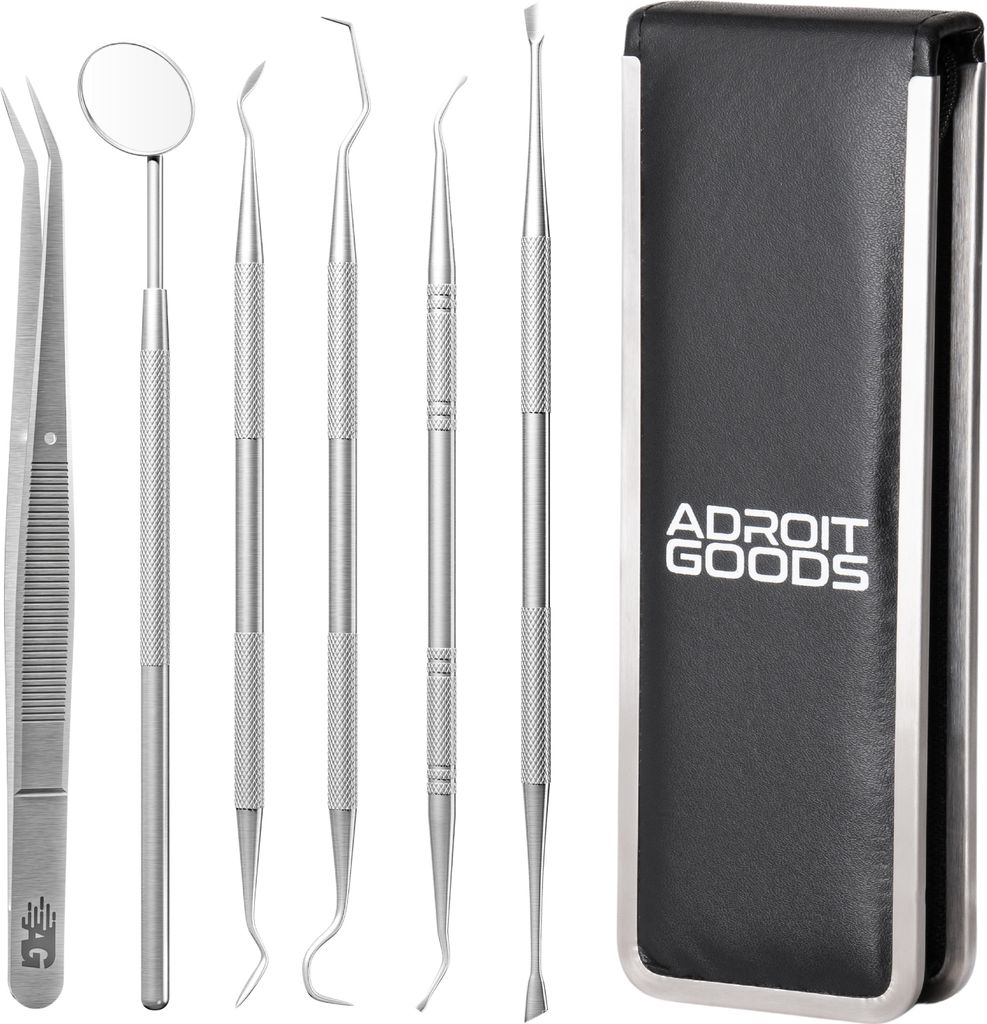 AdroitGoods 7dílná nerezová zubařská sada - včetně háčku a Obrázek produktu 1