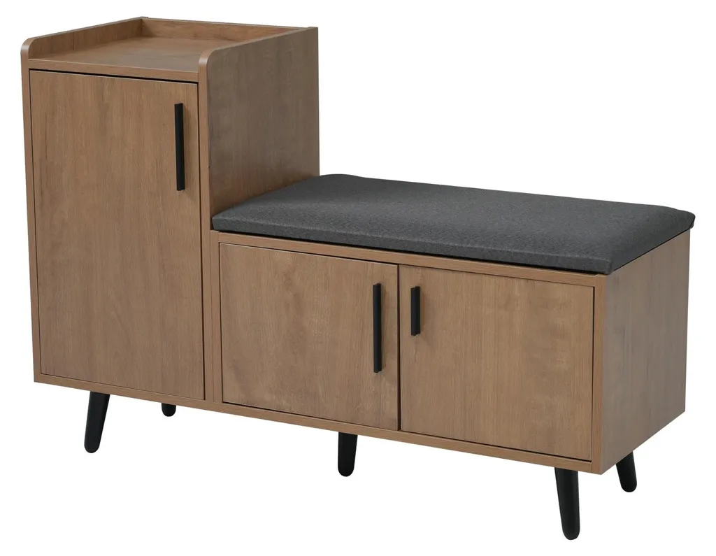 Armoire à chaussures pour entrée familiale bois naturel et grand volume