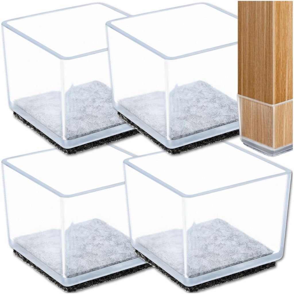 4x Filzgleiter mit Silikonkappen 30 × 30 mm, Produktbild 