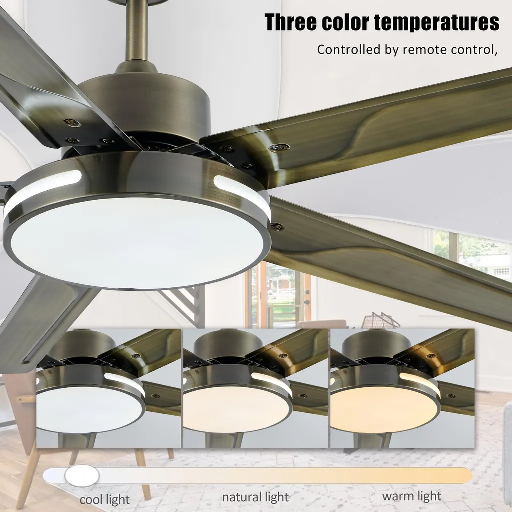 Fini la chaleur avec ce ventilateur de plafond brun à télécommande