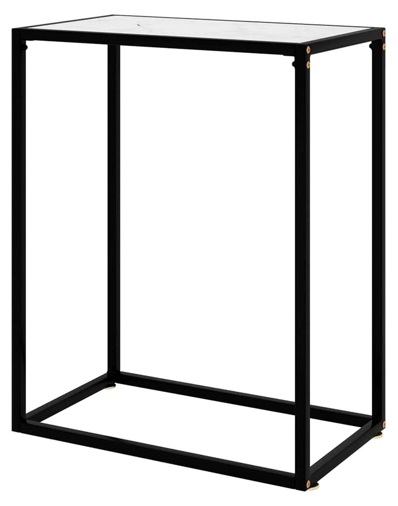 Konsolentisch, Konsole, Möbeltisch, Eingangstisch, Flur, Weiß, 60 x 35 x 75 cm, Hartglas