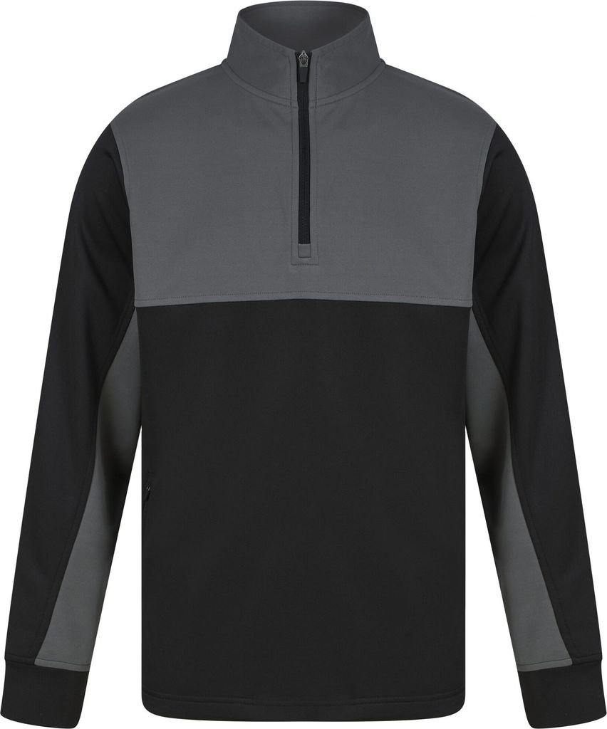 Finden & Hales - Trainingsjacke mit kurzem Reißverschluss für Herren RW8323 (XL) (Schwarz/Metall-Grau)