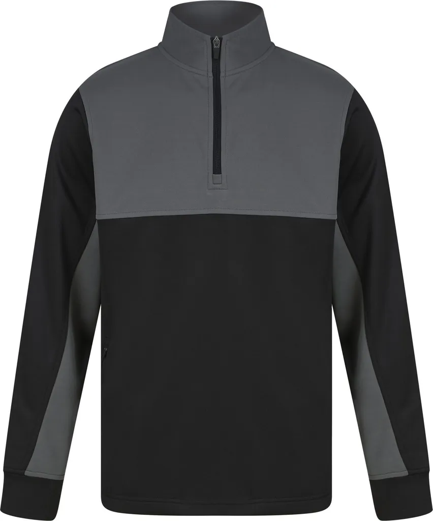 Veste zippée respirante Finden & Hales RW8323 Noir et Gris Métal XXL