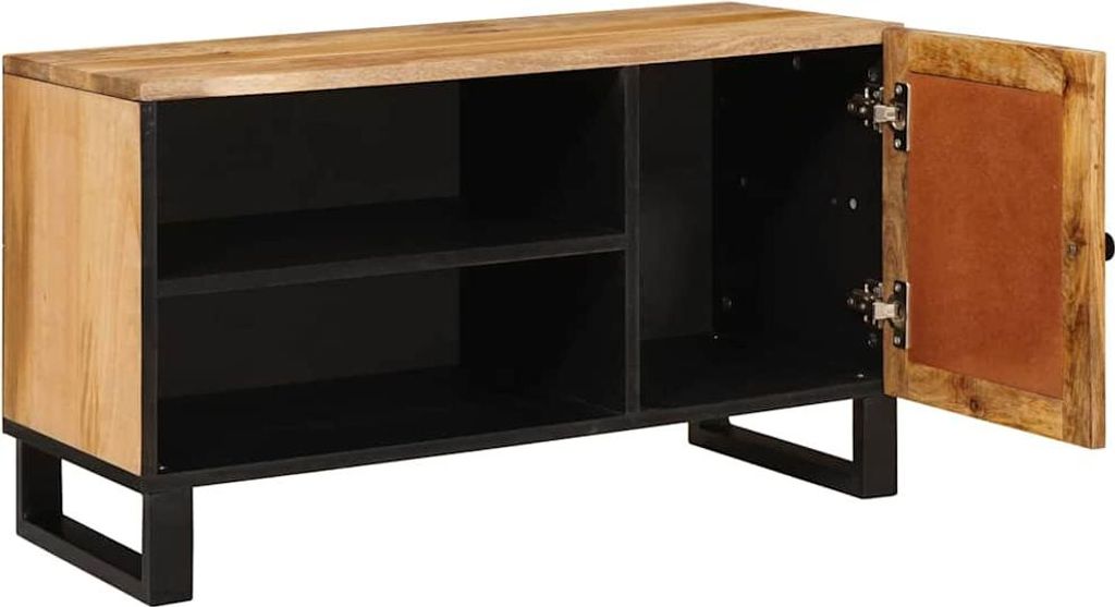 "Winter Sale"TV-Schränk mit Tür Braun 80x31,5x46 cm Massivholz Mango - CD- & DVD-Regale - clorisNeu9355631