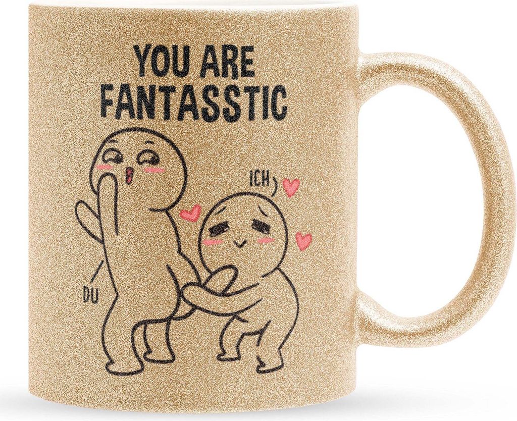 22Feels Glitzertasse Gold Jahrestag Geschenk Frauen Männer Hochzeitstag Ehefrau Ehemann Freund Freundin Valentinstag Geburtstag Weihnachten Kaffee...