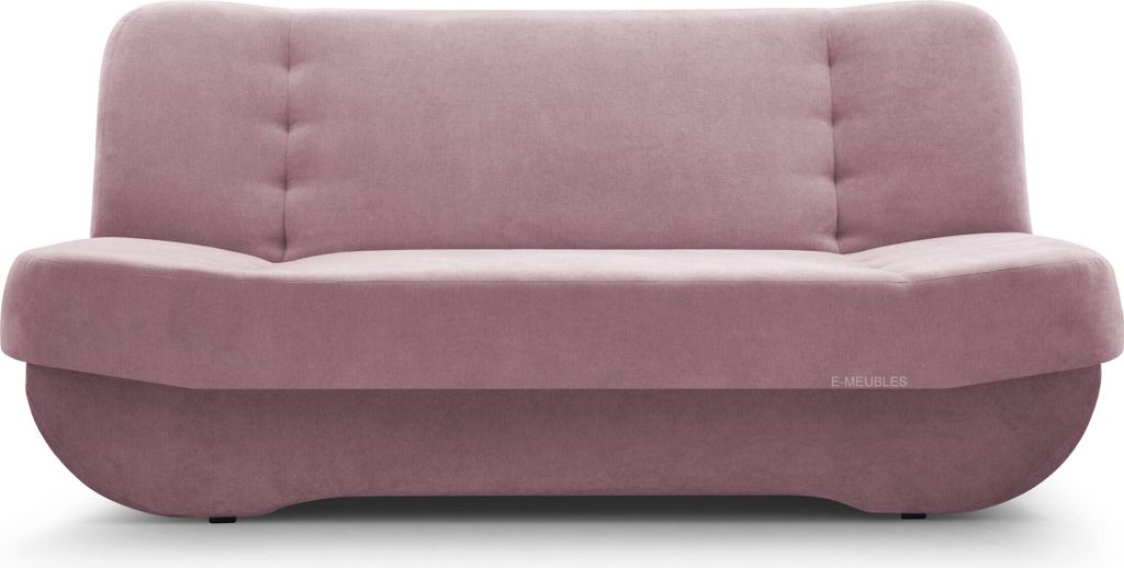 MOEBLO Schlafsofa PAFOS – Sofa Kippsofa Klappsofa Click-Clack Couch mit Bettkasten und Schlaffunktion (BxHxT): 192x90x87 cm (SORO 61 - Rosa)