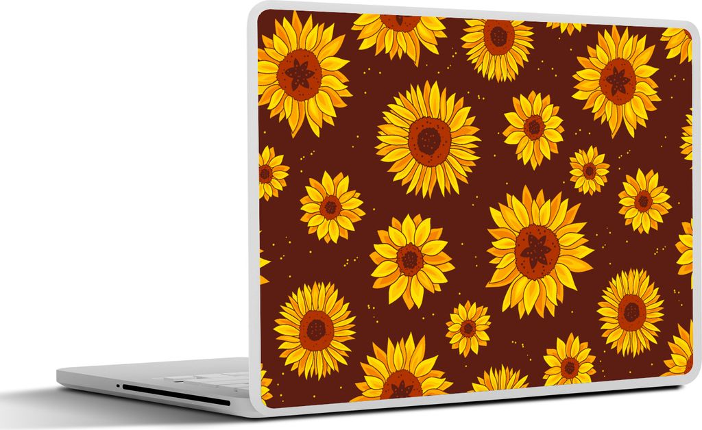 MuchoWow Laptop Aufkleber Sticker Cover Sonnenblume - Bohème - Flora - Muster 32.5x23.5 cm - Sticker für Laptop - Selbstklebend