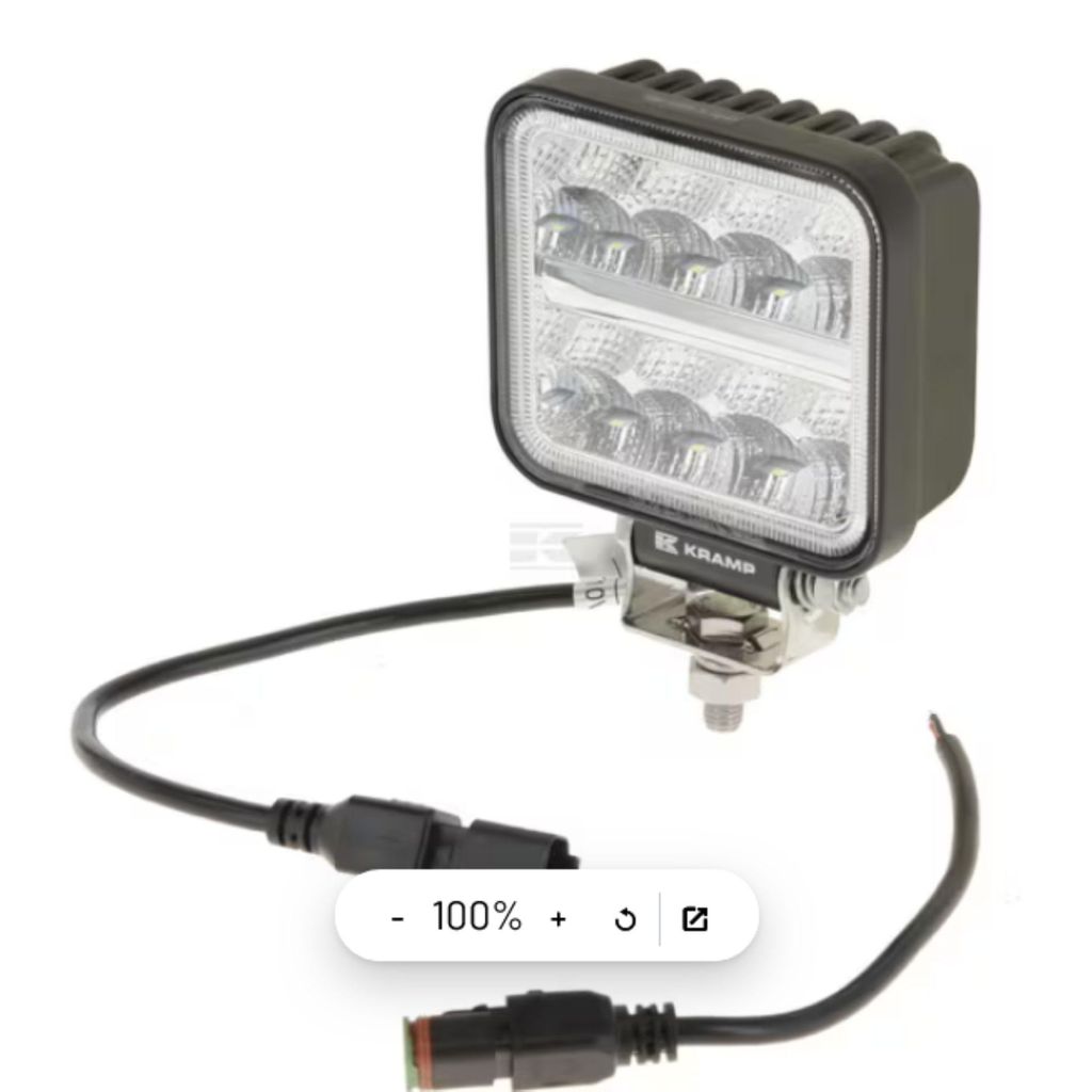 Kramp Work light LED, 19W, 3360lm, square, 10/110V, Deutsch 2-pin - LA100961