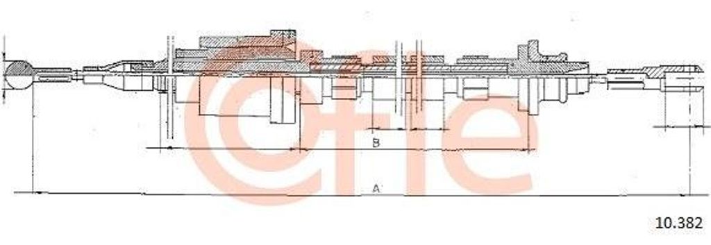 COFLE 10.382 Seilzug, Kupplungsbetätigung OE 1228633 kompatibel mit 240
