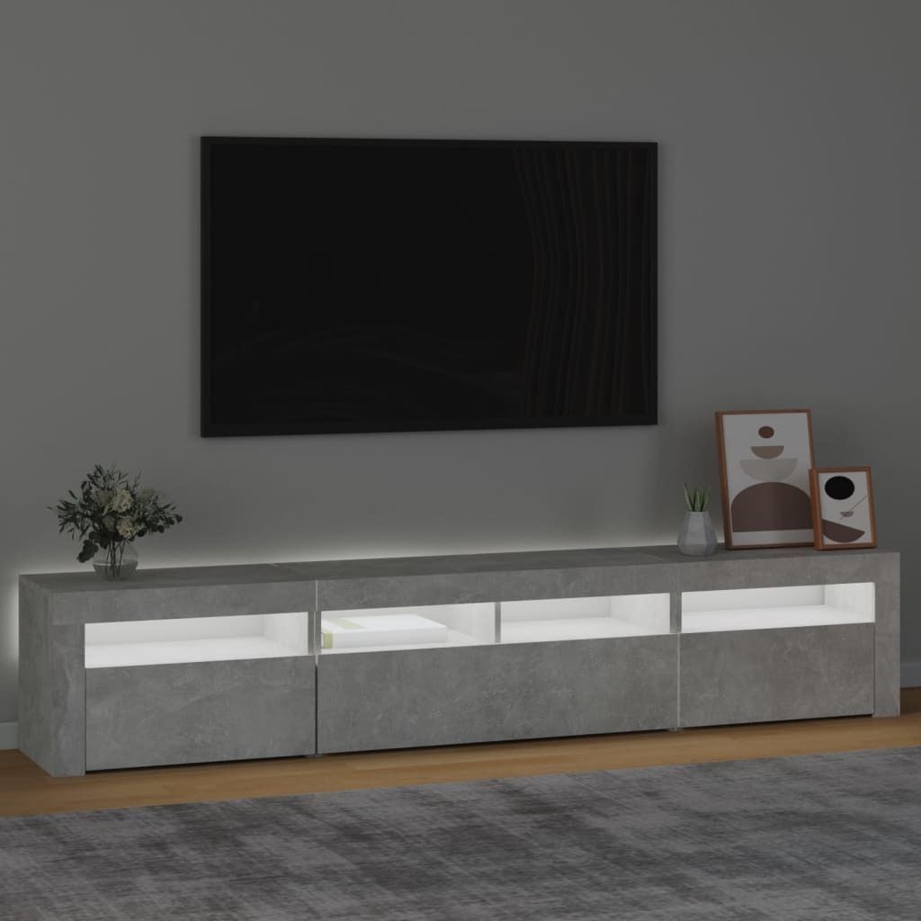 Maison Exclusive - TV-Schrank mit LED-Leuchten Betongrau 210x35x40 cm