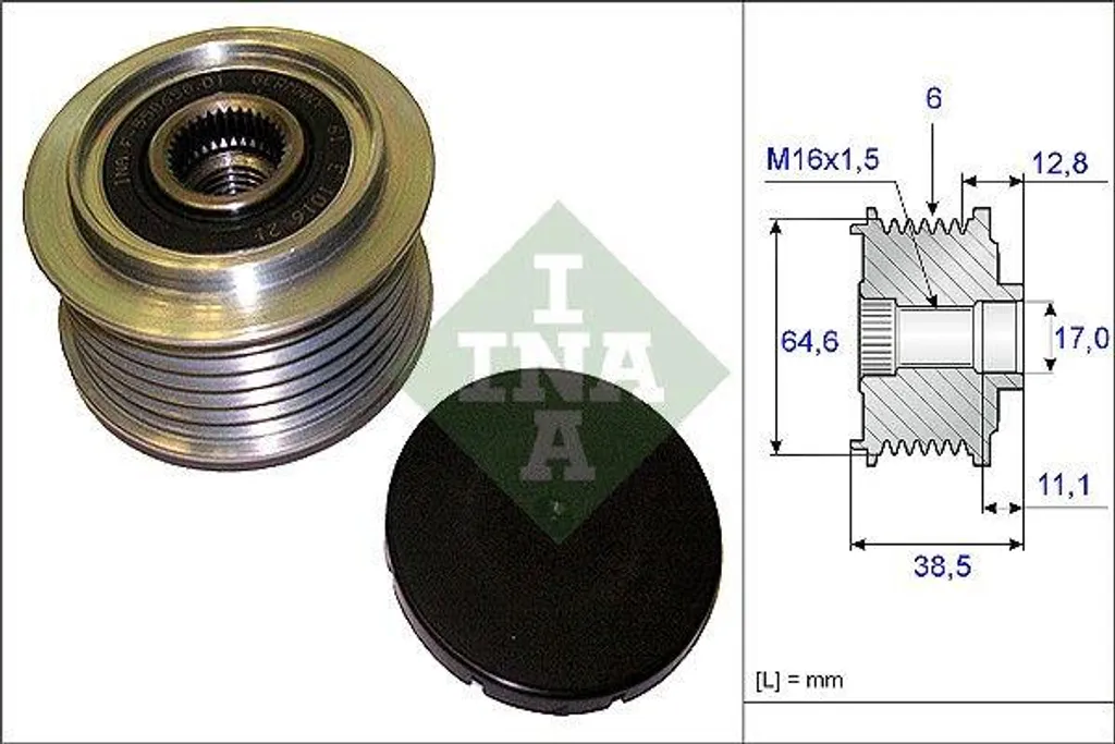 Poulie débrayable alternateur INA 535 0201 10 pour Audi A6 4F et 4G