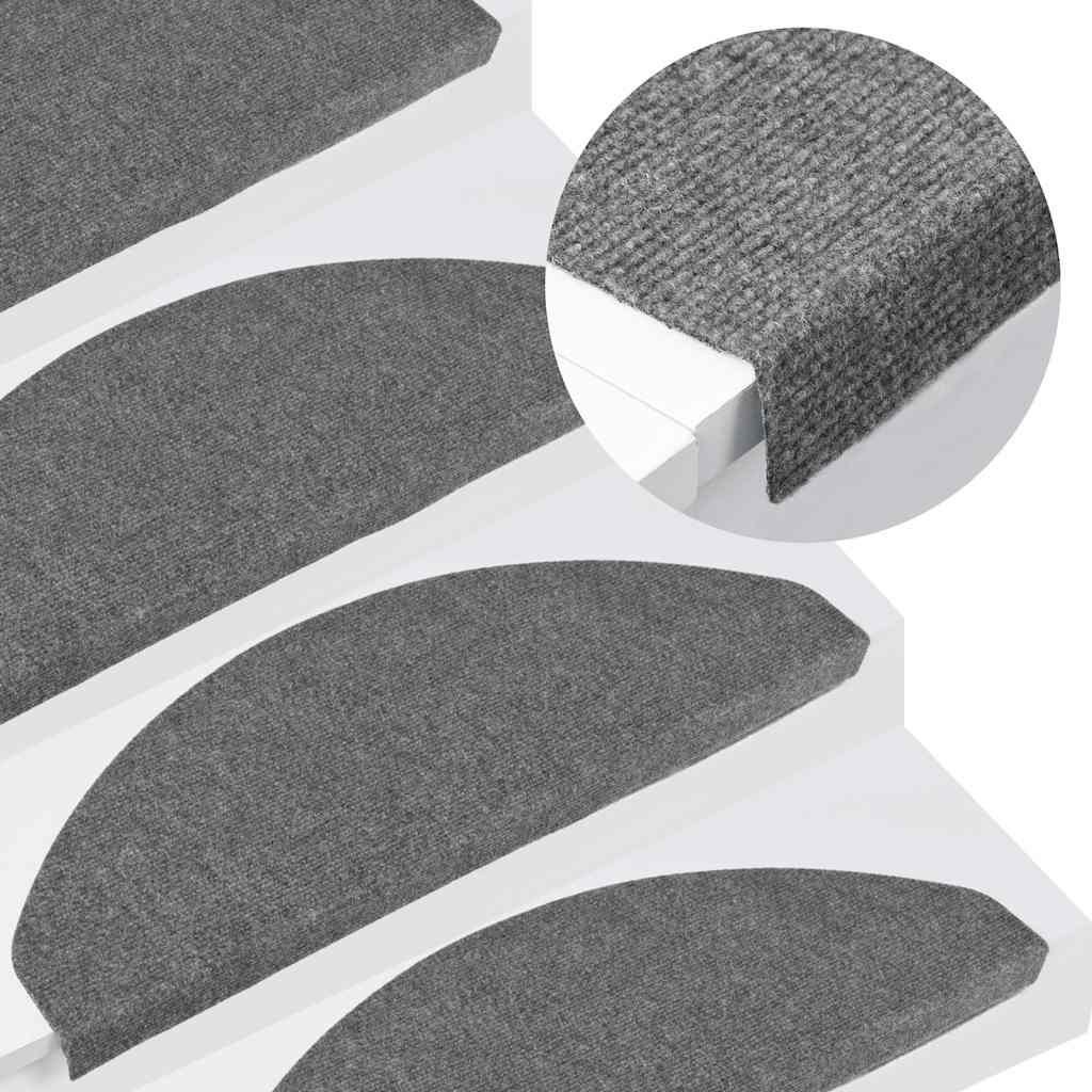 vidaXL Stufenmatten Selbstklebend 30 Stk. Grau 65x22,5x3,5 cm