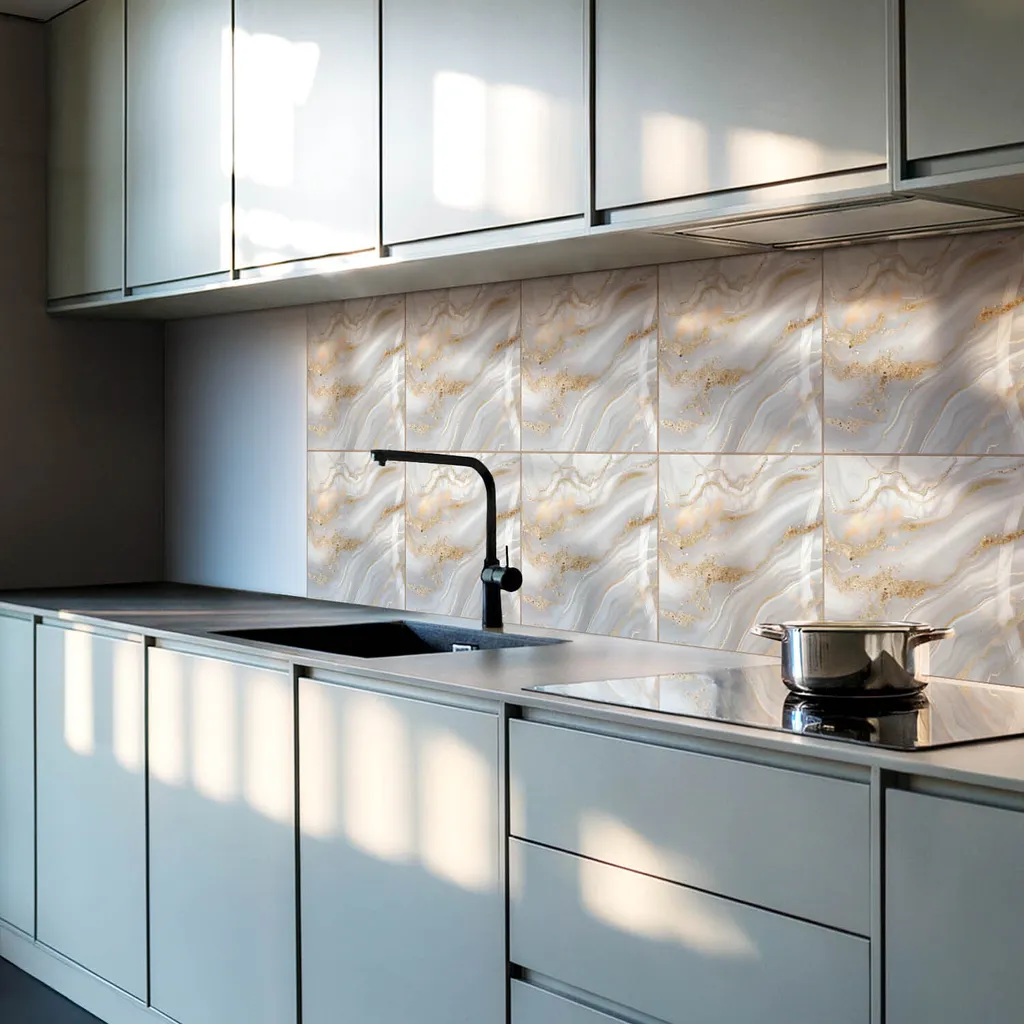 AMARA DECO – 10 Piastrelle Adesive Cucina e Bagno 30x30cm