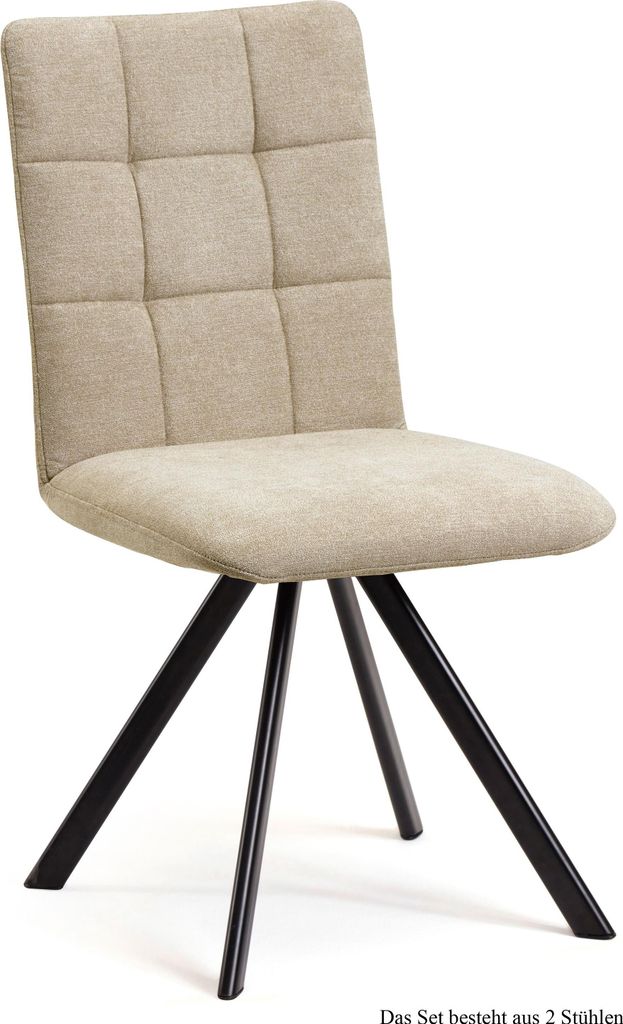 Esszimmerstuhl drehbar (2er-Set) Despa 47x91x60 Schwarz/Natur