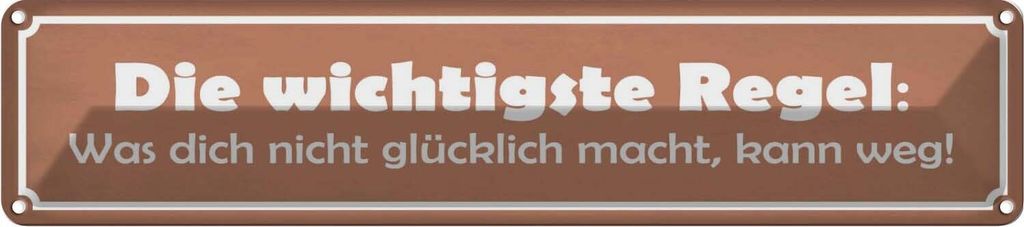 vianmo Blechschild 10x46 cm was nicht glücklich macht Dekoration Spruch Zitat