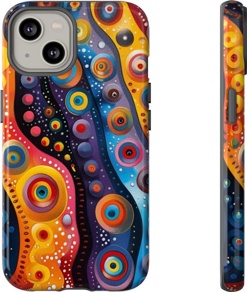 Buntes abstraktes Kreismuster – Hülle Kompatibel mit iPhone 14