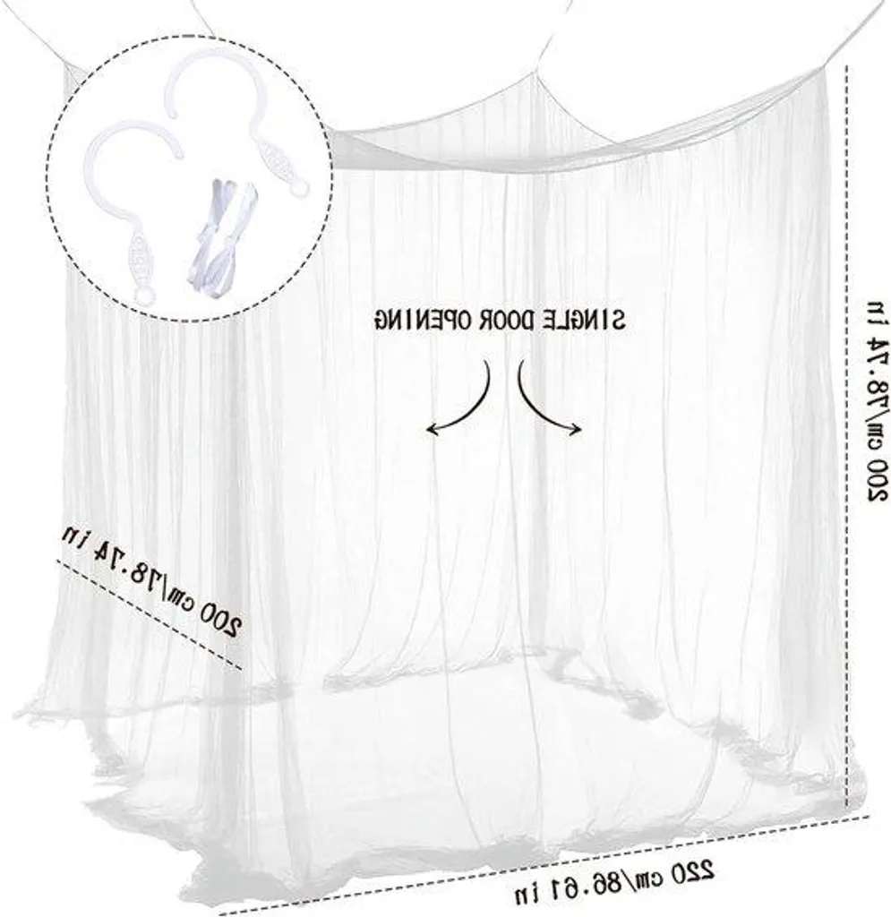 Moustiquaire universelle blanche pour lits simples et doubles - Voile fin