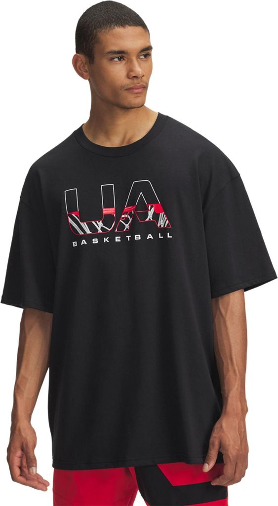 Under Armour Ua M Hwt Hoops Branded Ss - black, Größe:3XL